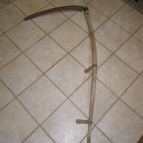 Vintage Antique 60” Long w/ 34” Blade Scythe Farm Sickle Hay Tool